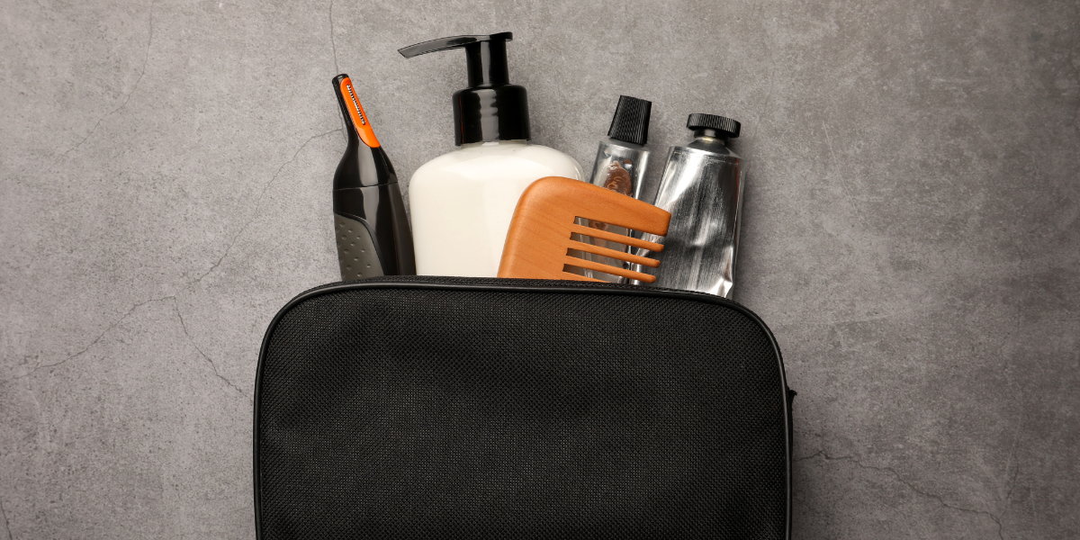 trousse de toilette pour homme noire