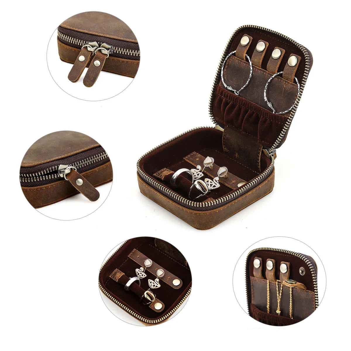 Boîte à bijoux pour homme en cuir