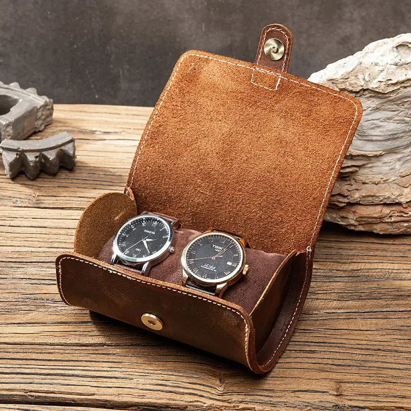 Boitier de montre en cuir 2 montres