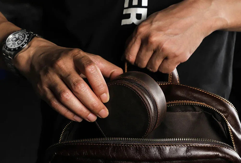 Boîtier de voyage pour montre en cuir