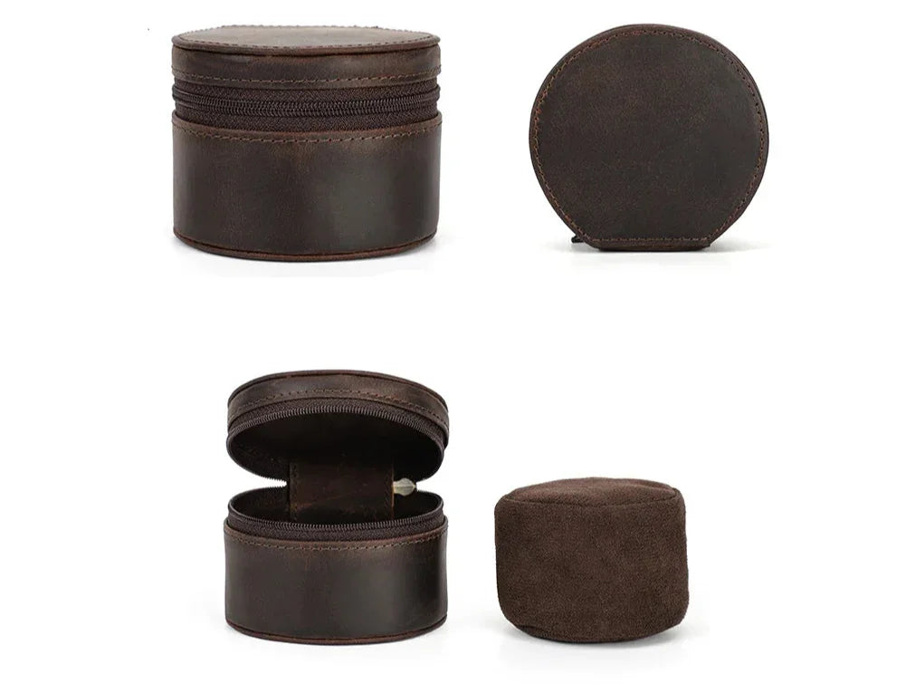 Boîtier de voyage pour montre en cuir