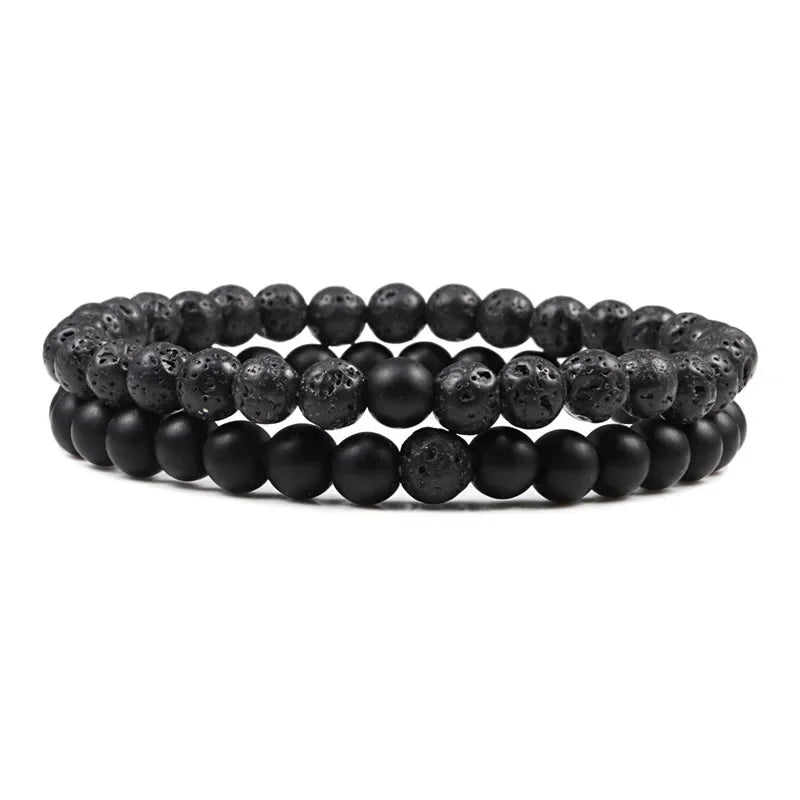 Bracelet homme perle noir