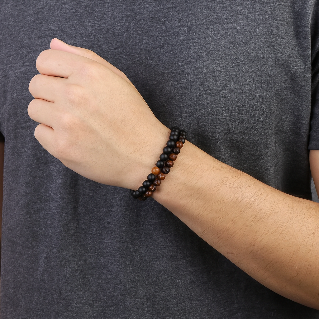 Bracelet homme perle oeil de tigre