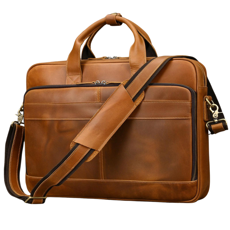 Cartable homme cuir marron
