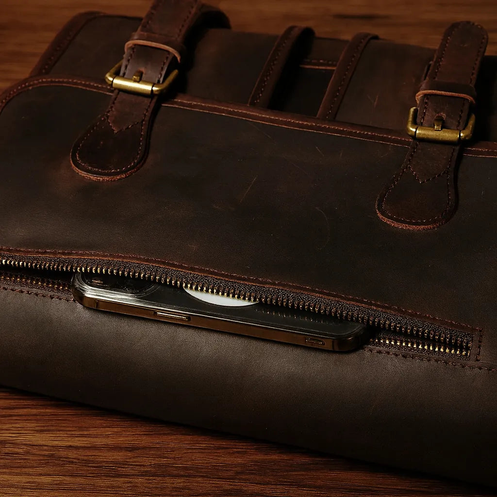 Cartable homme en cuir