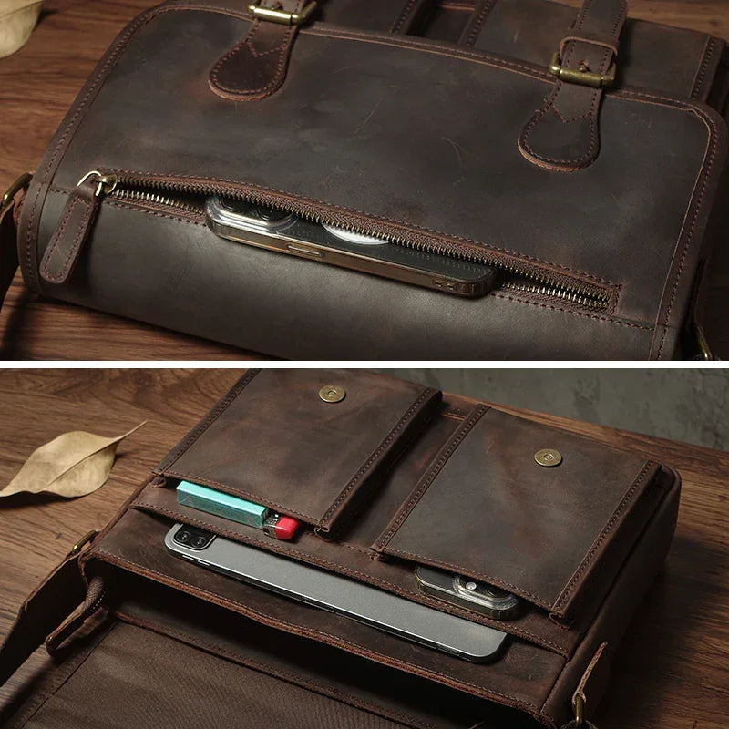 Cartable homme en cuir