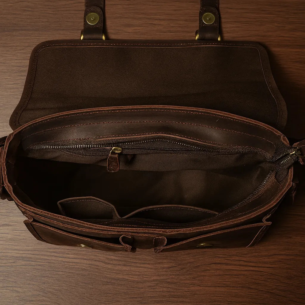 Cartable homme en cuir