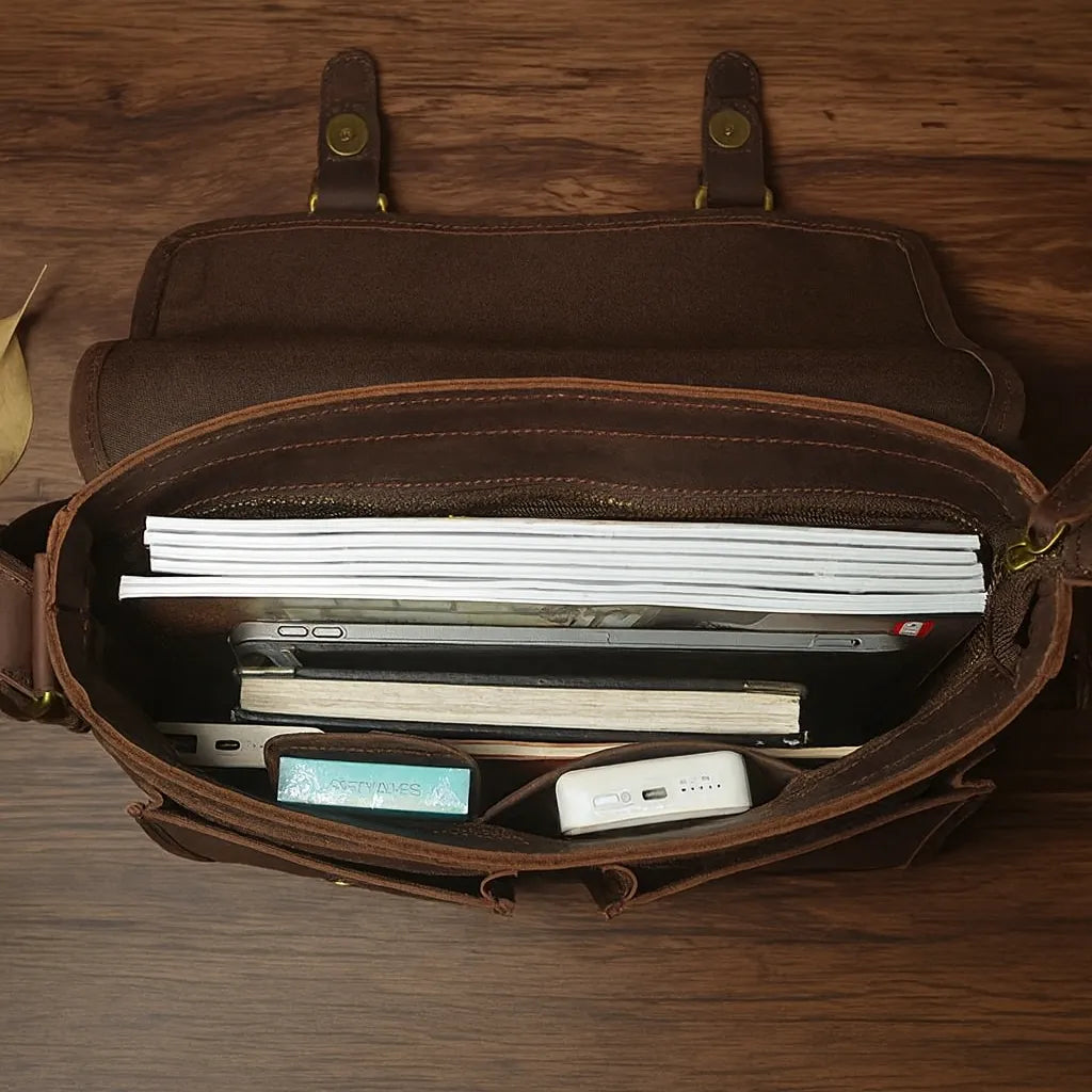 Cartable homme en cuir