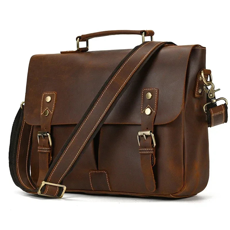 Cartable pour homme cuir marron