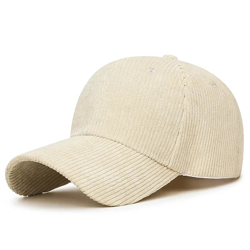 Casquette homme en velours beige