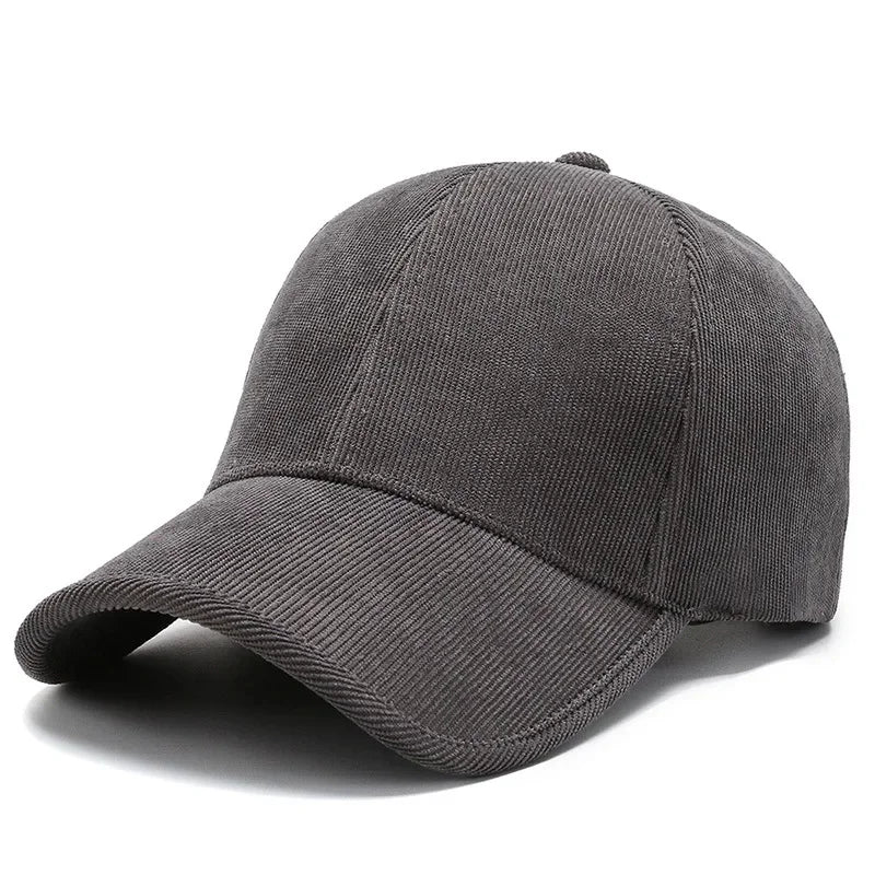 Casquette velours pour homme gris