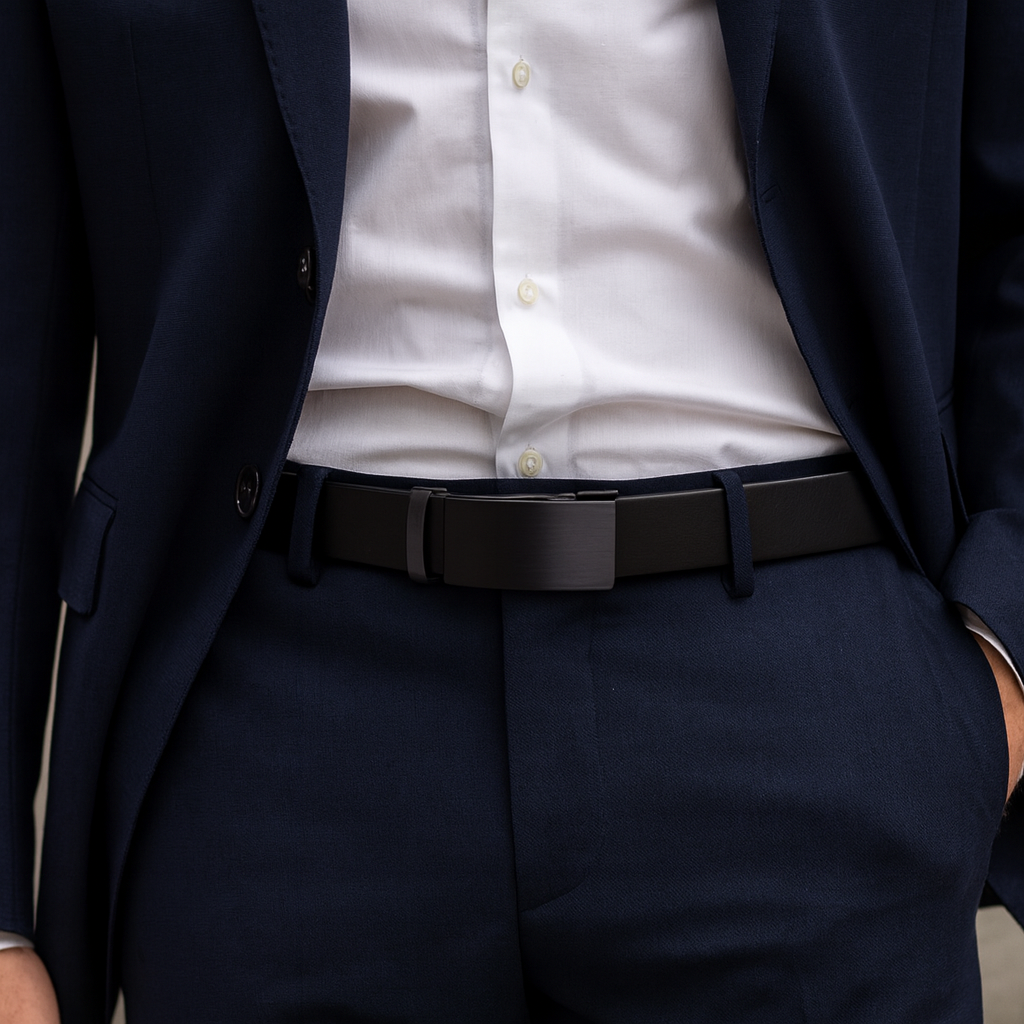 Ceinture de costume homme noir / 100cm