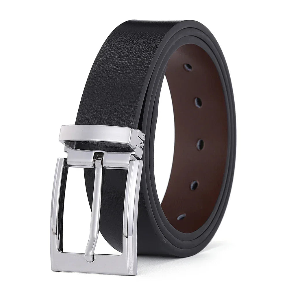 Ceinture en cuir homme finition mate et boucle carrée / 105 cm