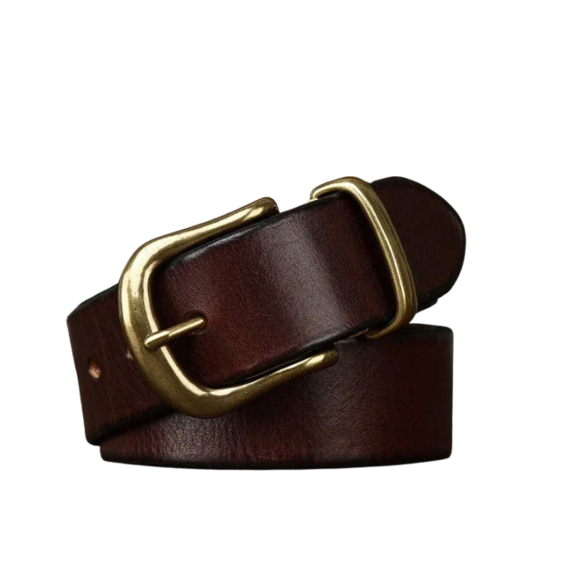 Ceinture homme cuir véritable marron foncé / 105cm