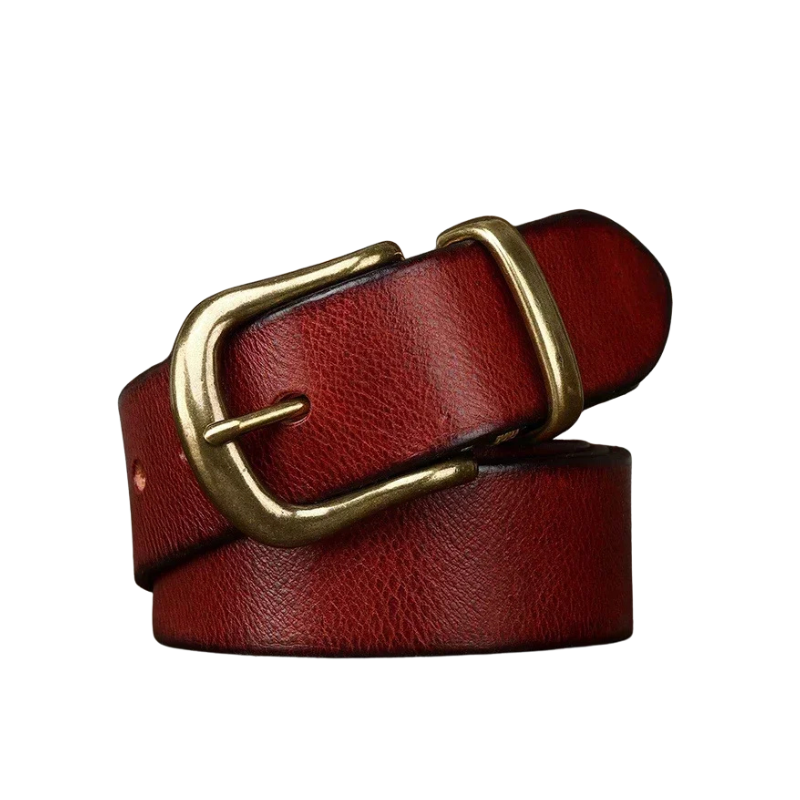 Ceinture homme cuir véritable rouge / 105cm