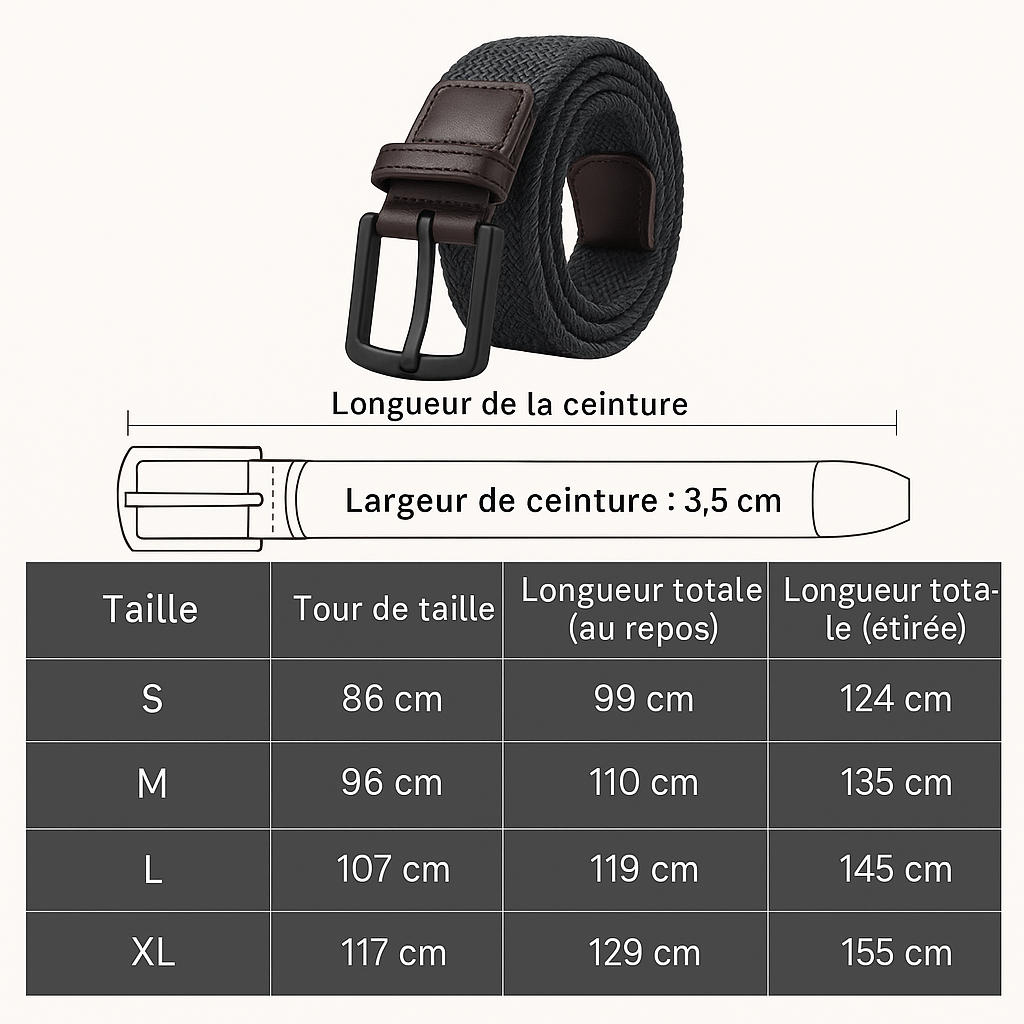 Ceinture homme tressée