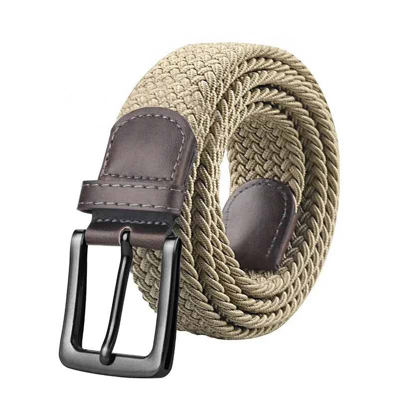 Ceinture homme tressée beige / 100cm