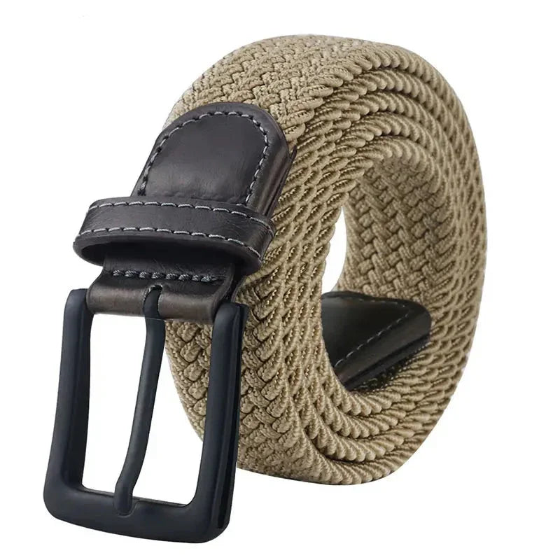 Ceinture homme tressée khaki / 100cm