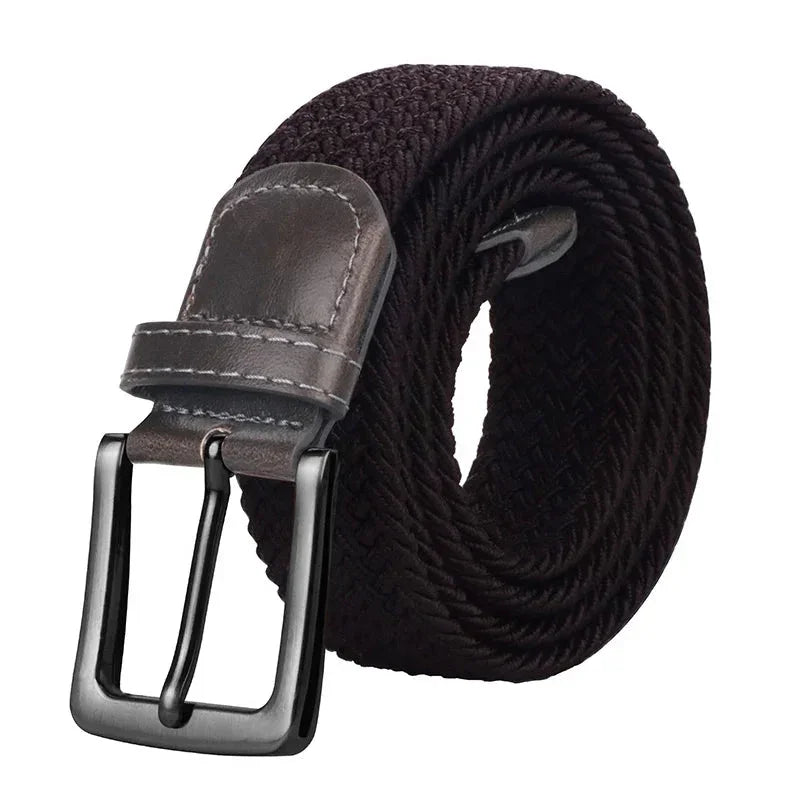 Ceinture homme tressée noir / 100cm