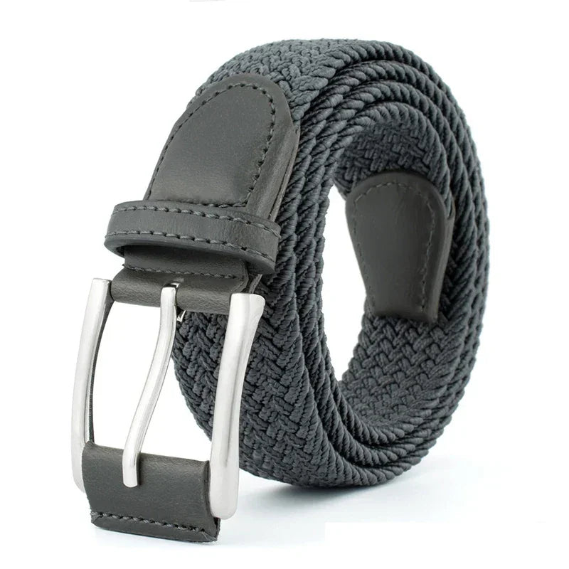 Ceinture tressée homme gris