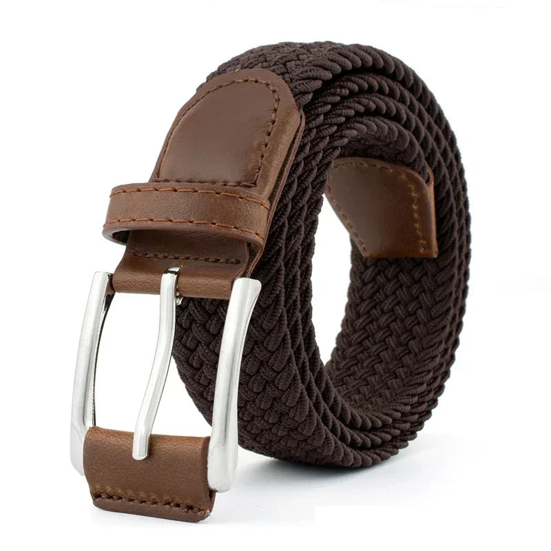 Ceinture tressée homme marron