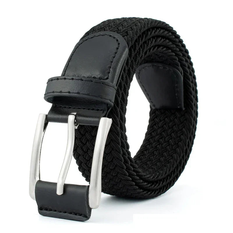 Ceinture tressée homme noir