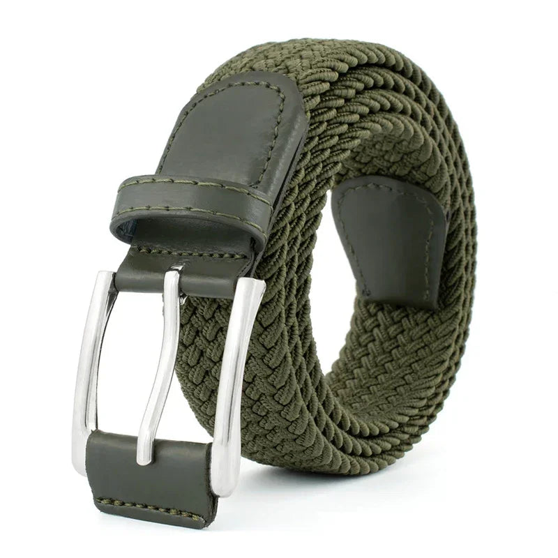 Ceinture tressée homme vert