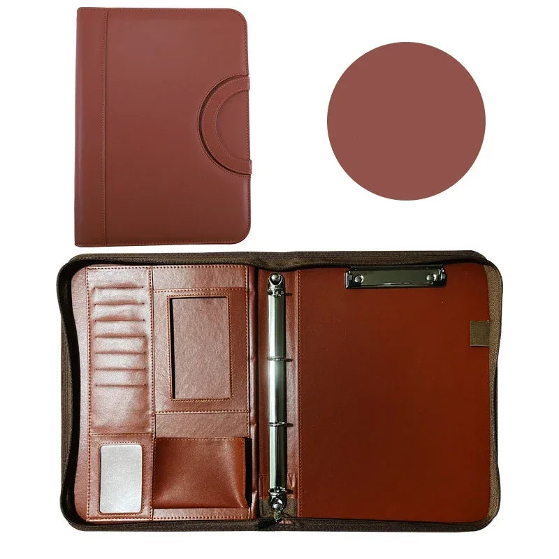 Conférencier cuir homme marron