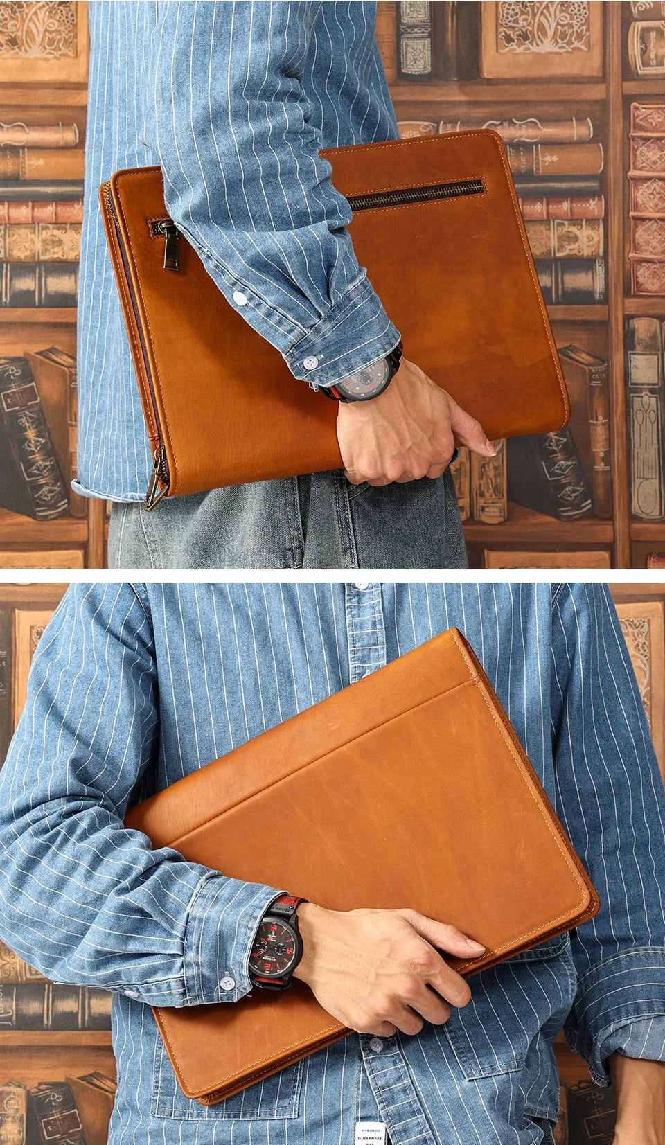 Conférencier en cuir pour homme