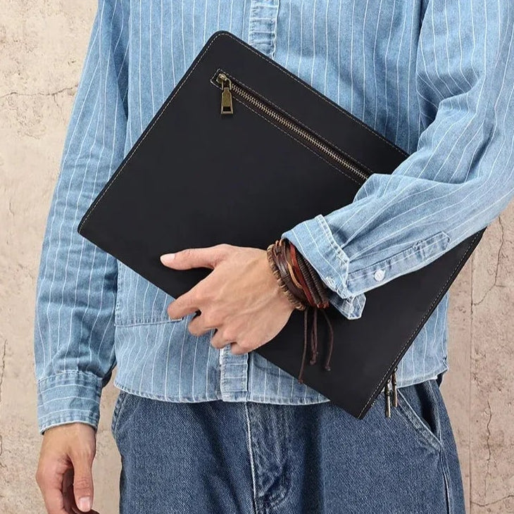 Conférencier en cuir pour homme