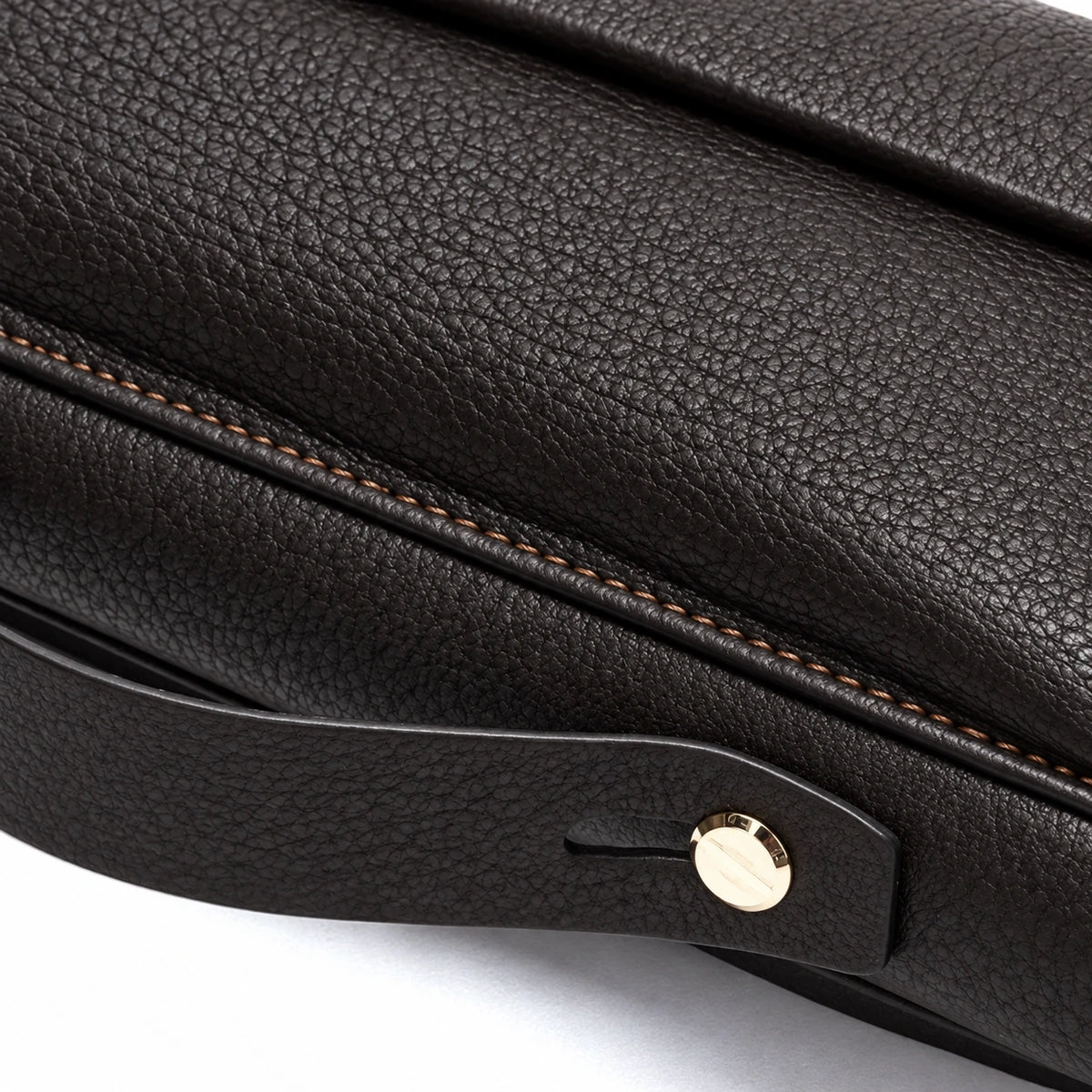Pochette Cuir Grainé Homme Simple Zip