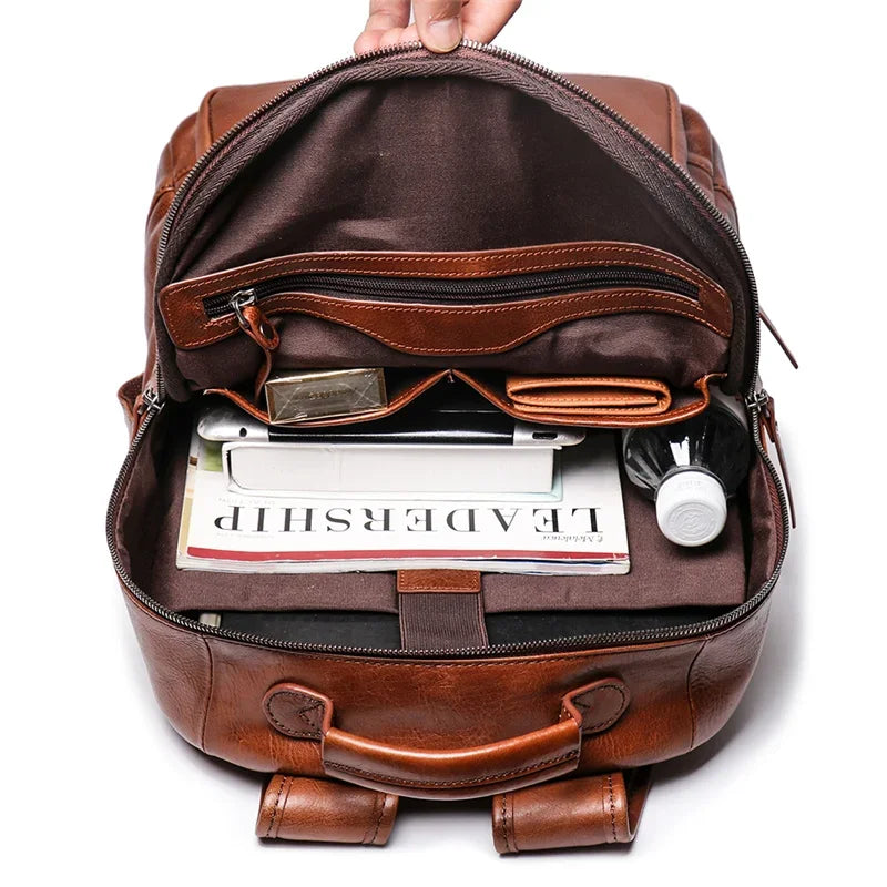 Petit sac à dos en cuir pour homme