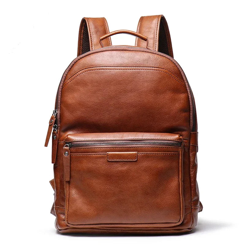 Petit sac à dos en cuir pour homme marron