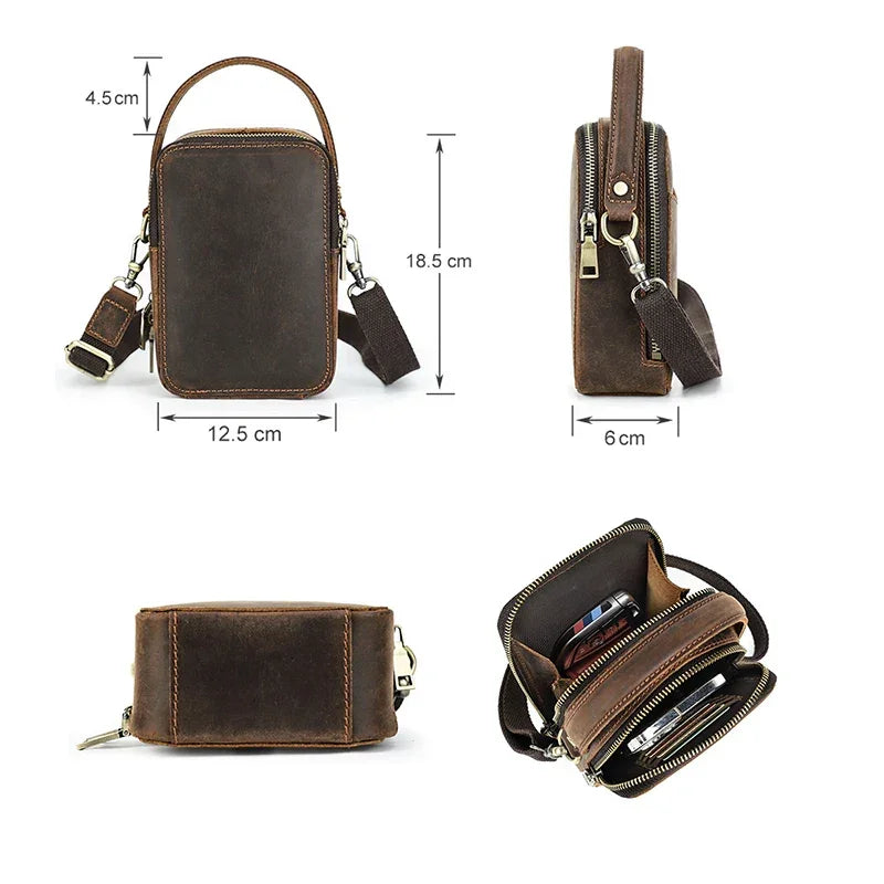 Petite sacoche bandoulière cuir homme