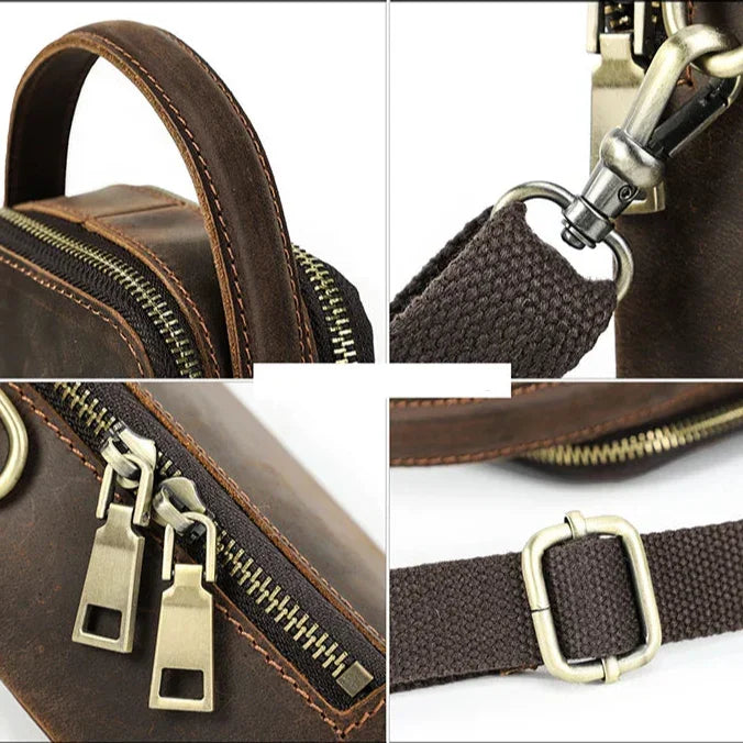 Petite sacoche bandoulière cuir homme