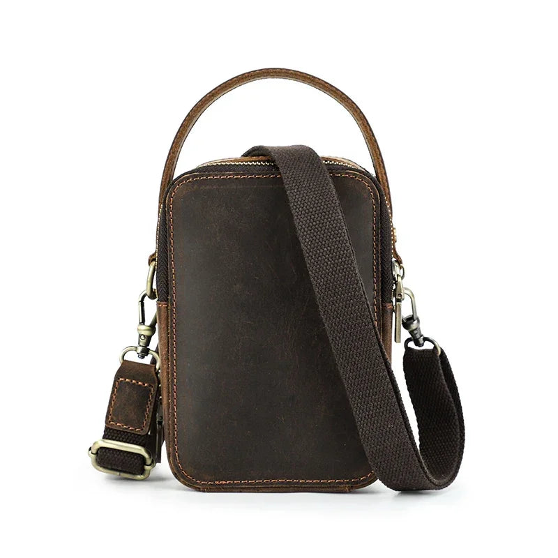 Petite sacoche bandoulière cuir homme