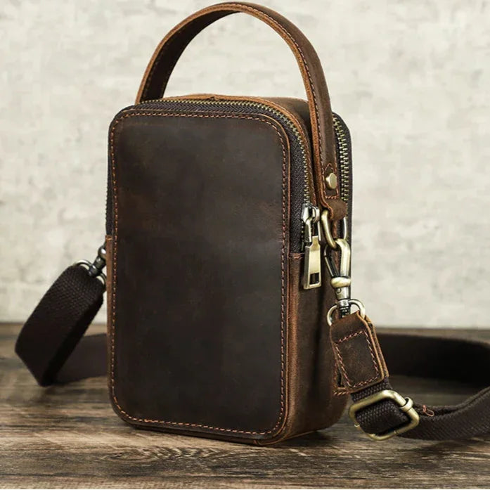 Petite sacoche bandoulière cuir homme