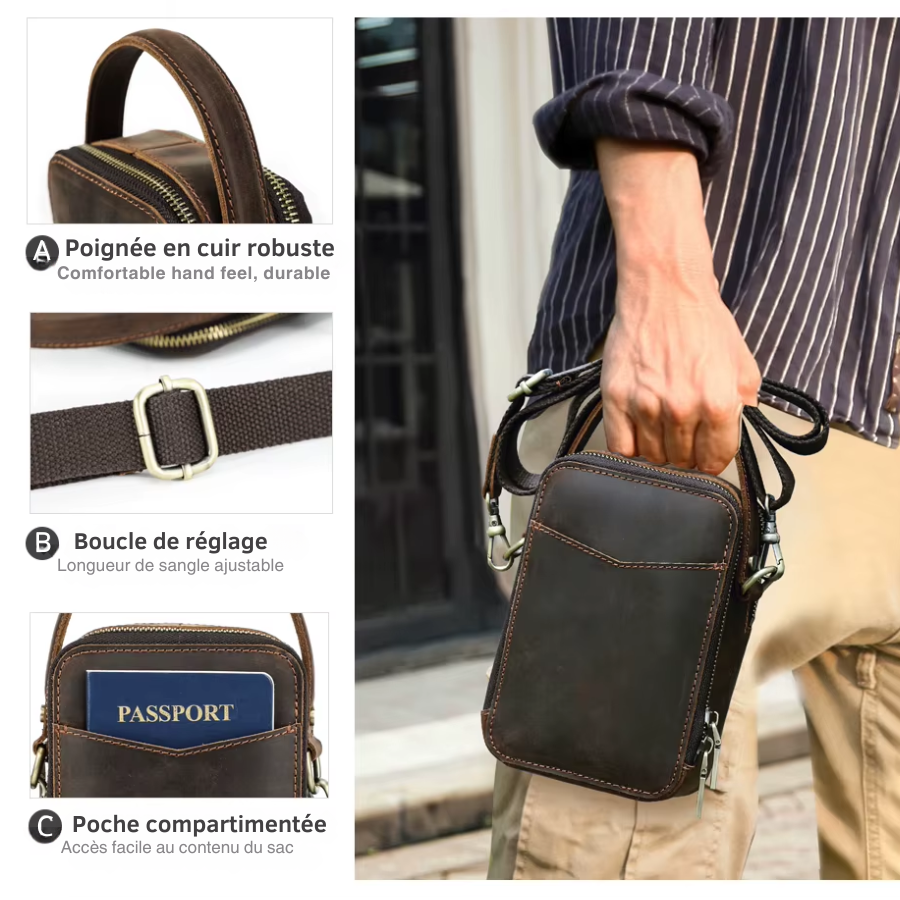 Petite sacoche bandoulière homme