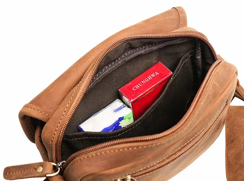 Petite sacoche cuir homme