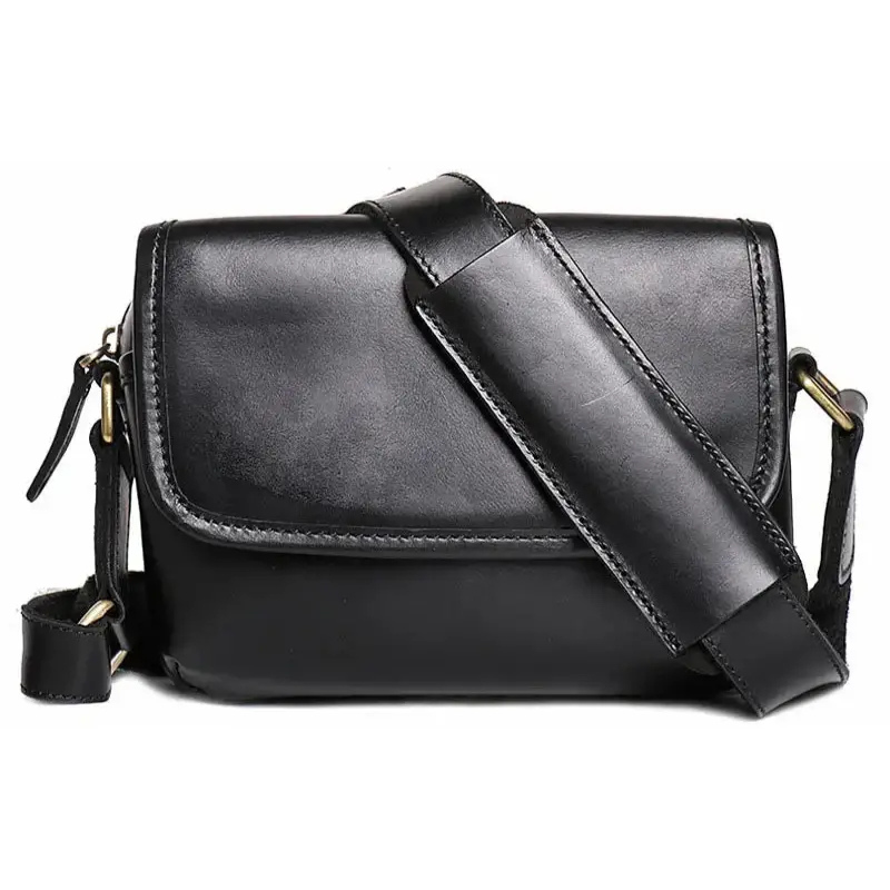 Petite sacoche cuir homme noir