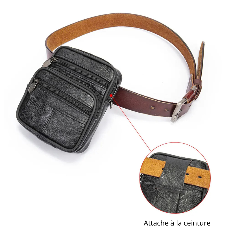 Petite sacoche en cuir homme