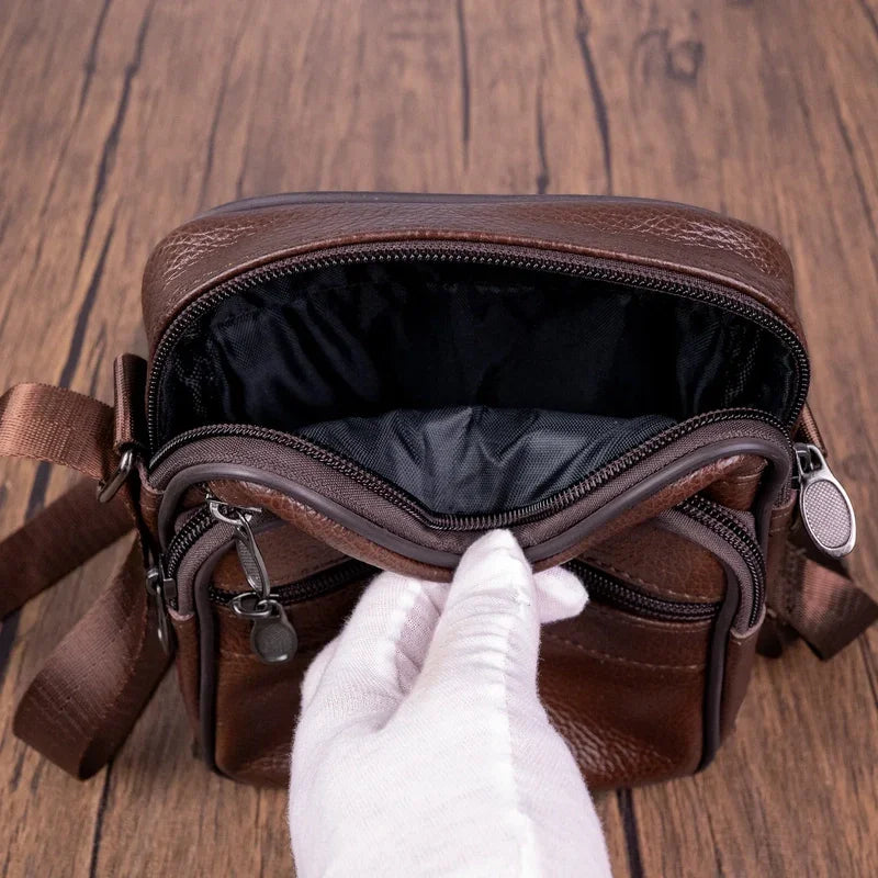 Petite sacoche en cuir homme