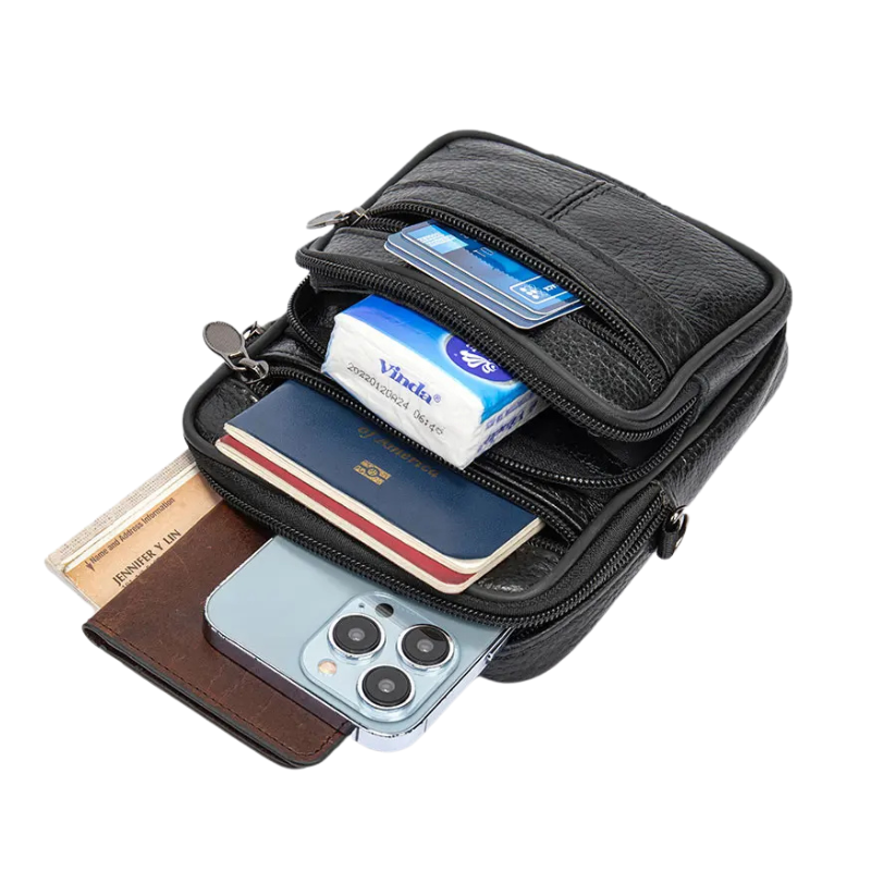 Petite sacoche en cuir homme