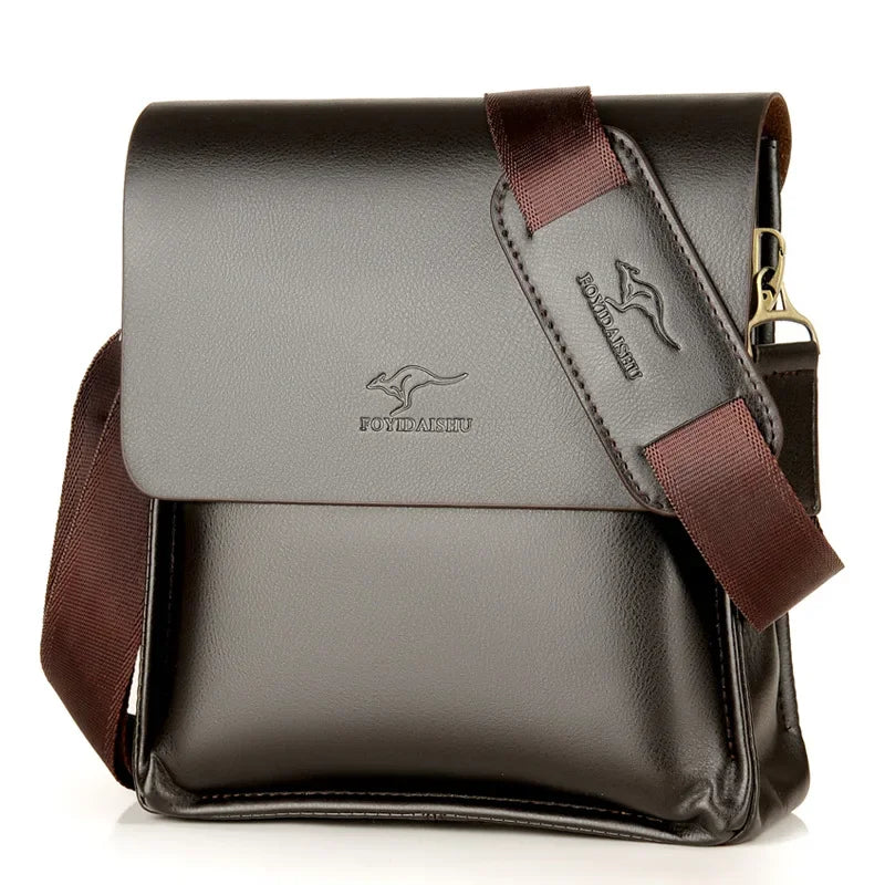 Petite sacoche homme luxe marron foncé / 20x23x7cm