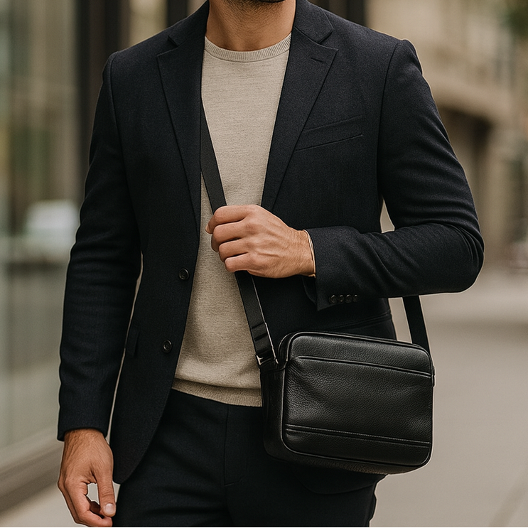 Petite sacoche pour homme en cuir