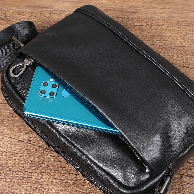 Petite sacoche pour homme en cuir