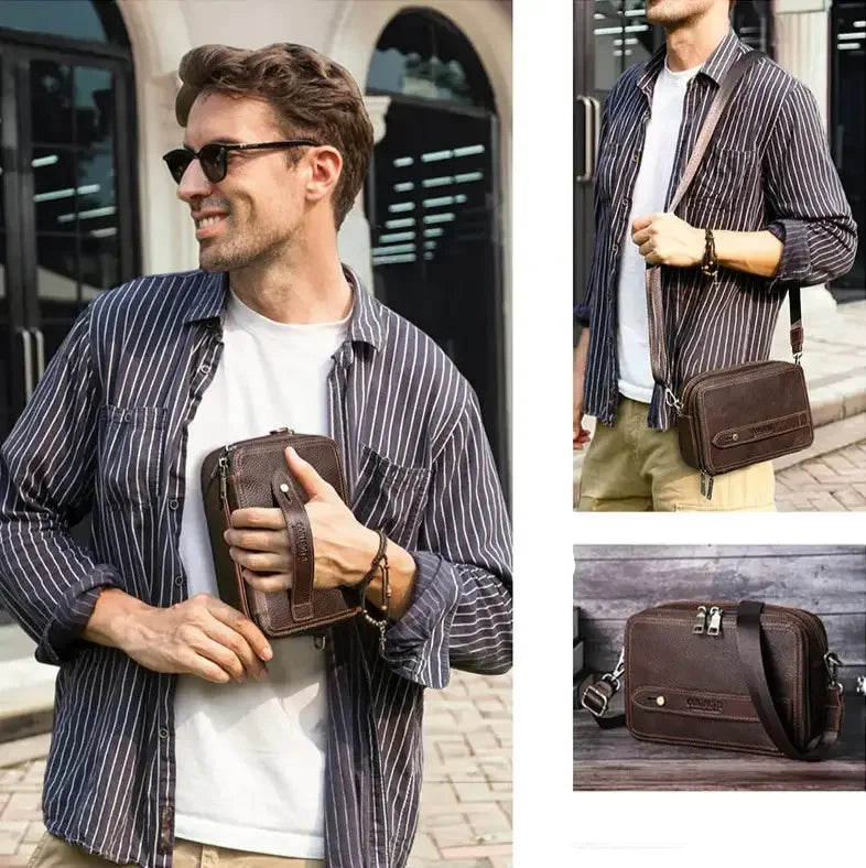Pochette bandoulière cuir pour homme
