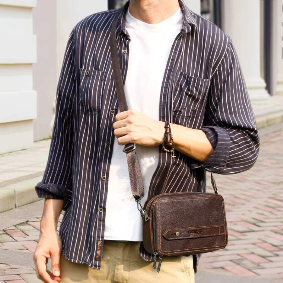 Pochette bandoulière cuir pour homme