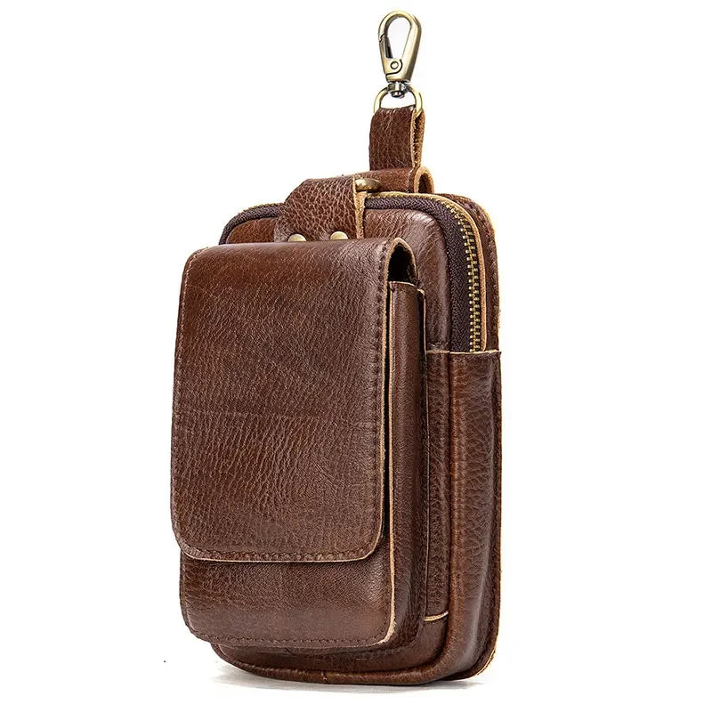 Pochette ceinture homme marron