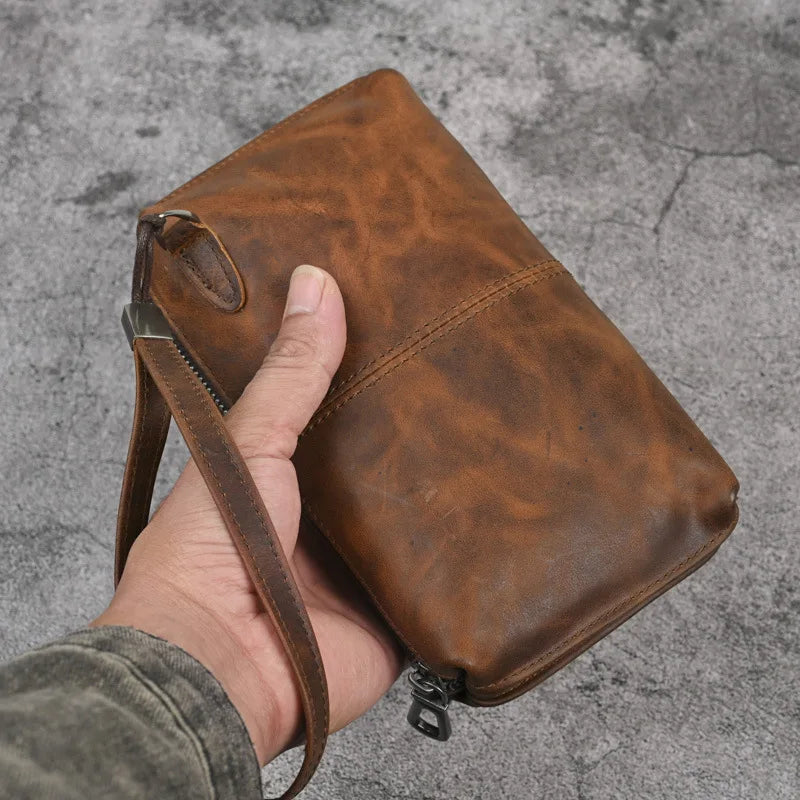Pochette en cuir homme